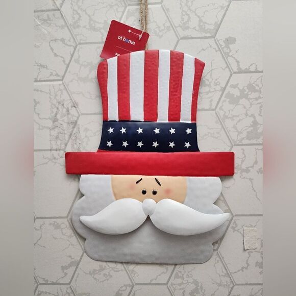Nwt Uncle Sam 4th of July Patriotic Americana Metal Wall Decor - Picture 1 of 4